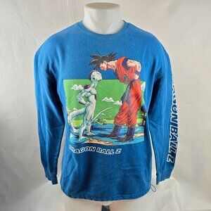 Dragon Ball Z Sweatshirt Mens Medium Blue DBZ Freeza Goku Box Lunch Stare Down A
